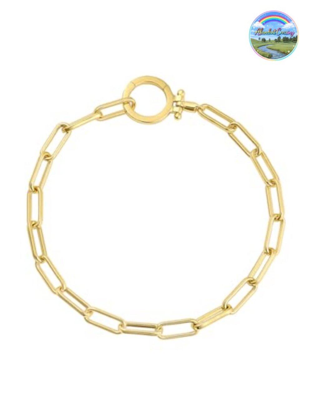 18K Gold Plated Link Chain Bracelet 7.25" Layering Dainty Jewelry Gift